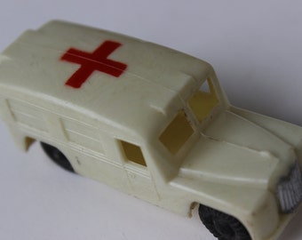 Vintage Red Cross Ambulance Truck Plastic NFIC Antique White Bus antique toy truck red cross