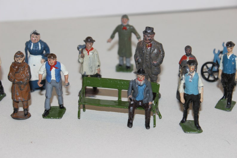 Made in England Farm Figurines Miniature Vintage Lead Toys Lead Farm Animals 1930's English Toys