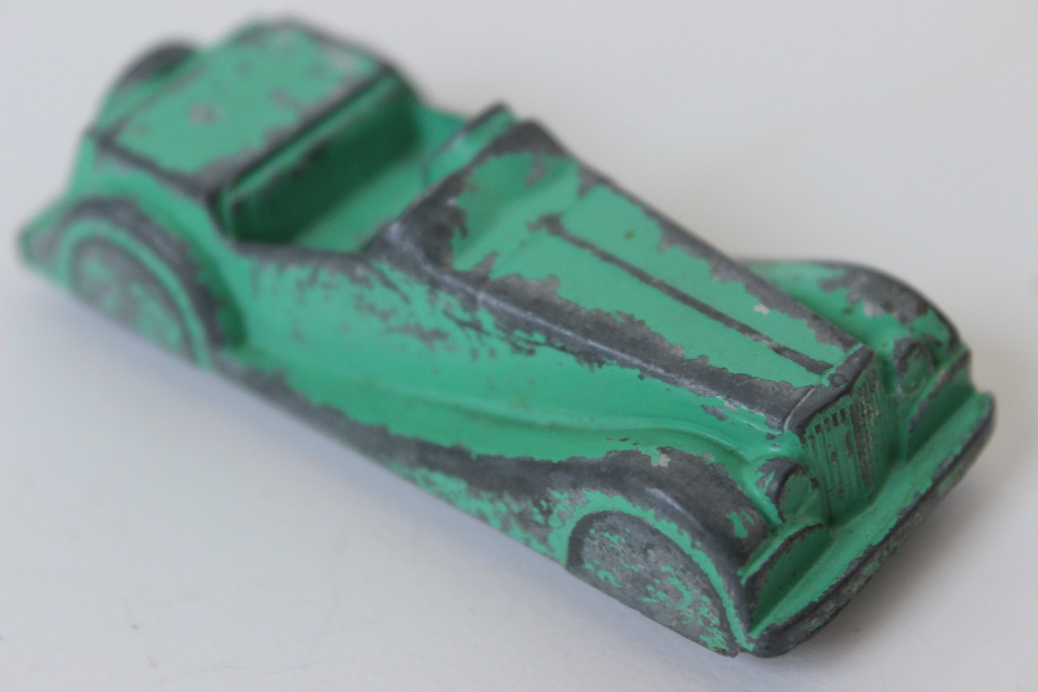Midgetoy Rockford Illinois Pat. 2775847 Miniature Car Green Car Roadster antique toy car vintage collectible car great gatsby car