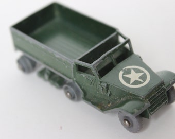 Vintage Lesney Army M3 Green Car Die Cast Metal No. 49 Personnel Carrier Made in England
