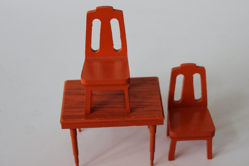 Vintage Dining Room Furniture Kitchen Table and Chairs Orange Table and