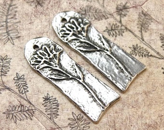 Breloques florales, composants de fabrication de bijoux artisanaux faits main, fournitures artisanales pour travaux manuels, nature florale, étain