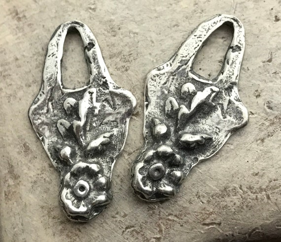 Flower Charms, Handcrafted Artisan Handmade Jewelry Supplies, 28mm