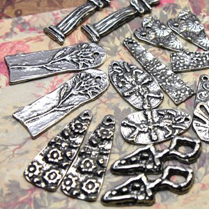 Handmade Jewelry Charms, Handcrafted Artisan Jewellery Making Accessories, Handcast Pewter, Diy Crafting , Shiny Polished No. 120CP image 3