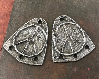 Peace Sign Symbol Charms for Earrings, Aged Finish, 20mm, Handcrafted Artisan Handmade Jewelry Making Components, DIY Crafts Pewter - 297-CD