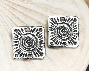 Spiraalvormige verbindingsstukken, gepolijste afwerking, bedels, ambachtelijke handgemaakte sieraden maken componenten, doe-het-zelf bedels, handgegoten tinnen, handgegoten