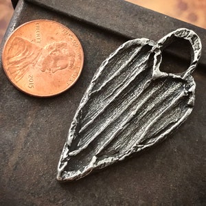 Rustic Heart Pendant, 46mm, Handcrafted Handmade Jewelry Making Components, Handcast Pewter, Artisan Crafting DIY Crafts 267-PD image 2