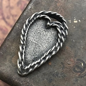 Heart Bezel Pendant, Handmade Jewelry Bezel, Bezel Cup, Metal Bezel, Tray, Bezel Cups, Bezel Frame, Bezel for Resin, Handcrafted No. 143-PD