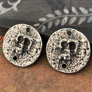 Skulls Connector Charms, Halloween, Handcrafted Jewelry Components, Gothic, Pewter Earrings Supplies, DIY, Artisan 72-CD image 2