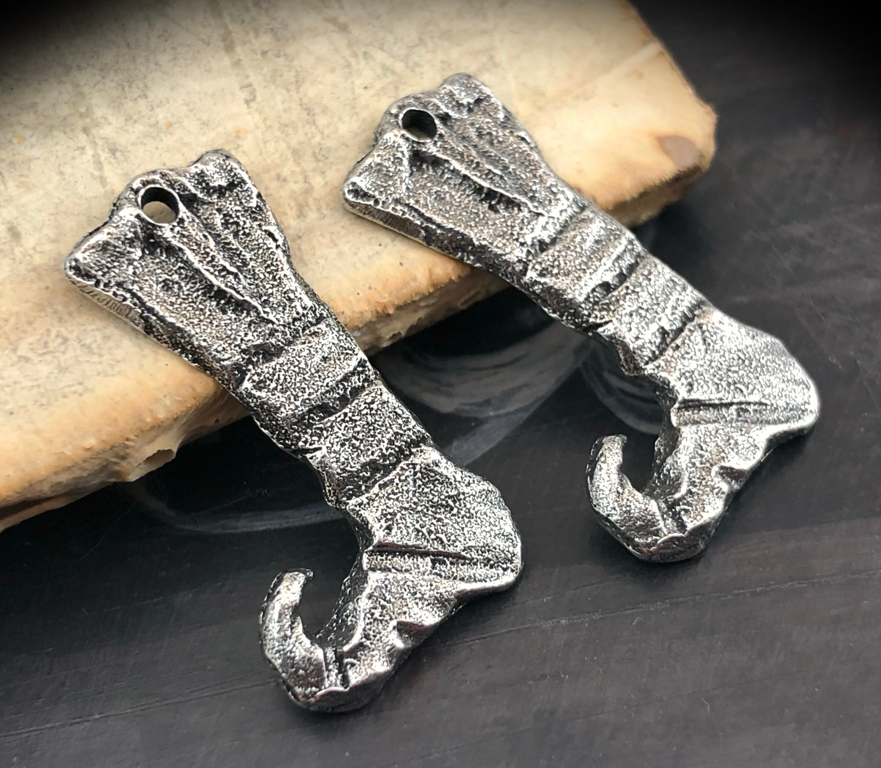 Elf Boot Charms, Polished, 26mm, Christmas, Holiday, Artisan