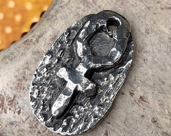 Venus Pendant, Artisan Polished Handcrafted Handmade Jewelry Making Components, Hand Cast Pewter, Alchemy, DIY, 231-PP