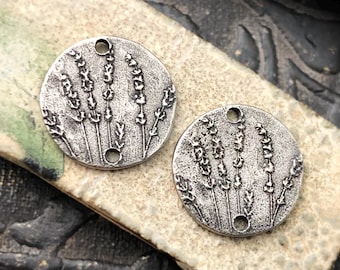Flower Connectors, Aged Finish, Charms Metal, Handmade Jewelry Charms, Pewter Components, Handmade Crafting Jewelry Supplies, Artisan, DIY