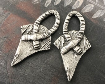 Dagger Charms, Aged, Handcrafted Handmade Jewelry Components, DIY Artisan Designs, Pewter Metal, Aged Finish, 27mm - 341-CD