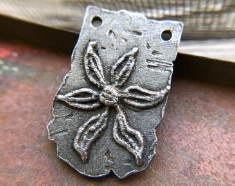 Flower Pendant, 34mm, Handcrafted, Handmade Jewelry Making Components for Necklaces, Artisan DIY Crafts, Pewter Metal, 347-PD