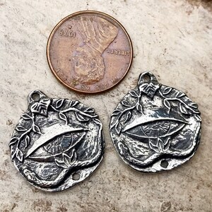 Eye, Vine & Snake Mystical Charms, 22mm tall, Handcrafted Jewelry Making Components, DIY Crafting Charms, Hand Cast Pewter 192-CP image 2