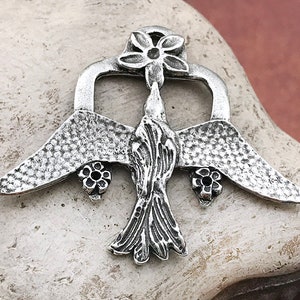 Artisan Crafted Bird Pendant for Necklaces, Uniquely Handcrafted Jewelry Making Components, Handmade DIY Crafts, Cast Pewter Metal
