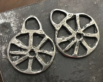 Openwork Jewelry Charms, Handcrafted Handmade Artisan DIY Jewellery Making Components, Hand Cast Pewter, Rustic Aged 296-CD