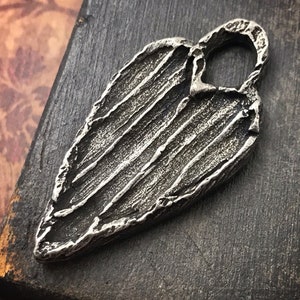 Rustic Heart Pendant, 46mm, Handcrafted Handmade Jewelry Making Components, Handcast Pewter, Artisan Crafting DIY Crafts 267-PD image 1