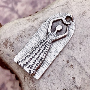 Artisan Moon Goddess Lady Pendant for Necklaces, Unique Handcrafted Jewelry Making Components, DIY Crafts, Cast Pewter Metal - 307-PP