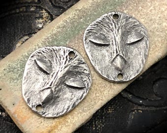 Owl Connectors, Aged Finish, Charms, Metal, Handmade Jewelry Charms, Pewter Components, Handmade Crafting Jewelry Supplies, Artisan, DIY