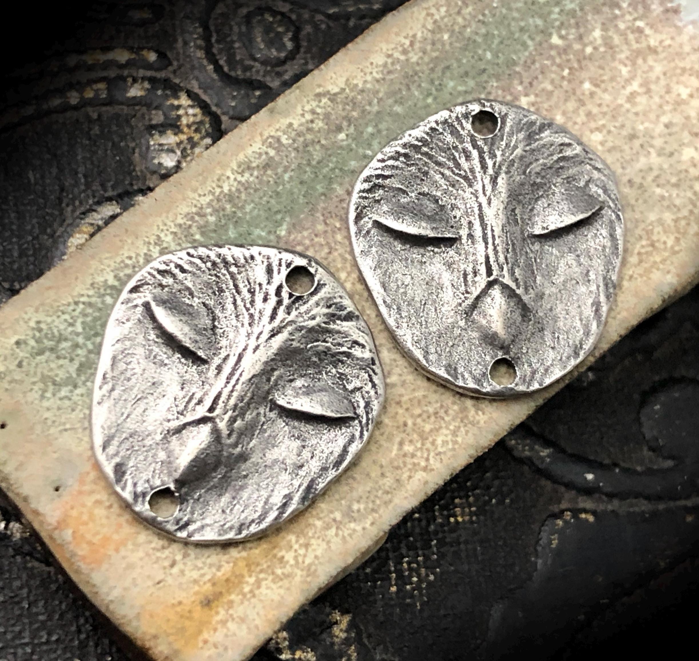 Owl Connectors, Aged Finish, Charms, Metal, Handmade Jewelry Charms, Pewter Components, Handmade Cra