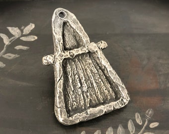 Air Symbol, Alchemy Pendant, Rustic, Antiqued, Handcrafted Handmade Jewelry Making Components, Handcast Pewter, Artisan Crafting DIY Crafts