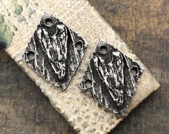 Heart Connector Charms, 20mm, Earring Findings, Handcrafted Jewelry Making Supplies, Pewter Charms