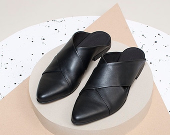 Black Mules, Mules Shoes, Slip Ons, Slip On Shoes, Mules Heels, Leather Mules, Handmade Leather Mules, Leather Shoes, Handmade Shoes