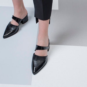 Black designer mules clearance