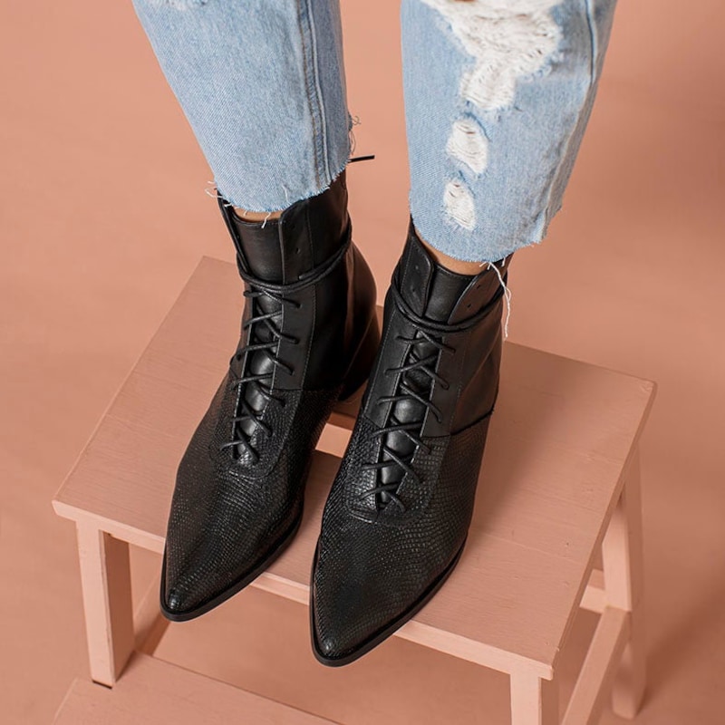The Aspen Plush-Lined Lace-Up Ankle Boots