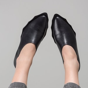 designer black flat shoes