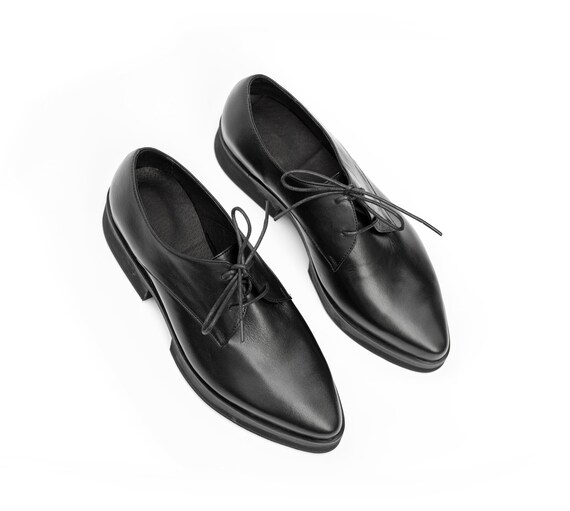 platform black dress shoes Leather Heels Oxfords, Stylish Pointy for Women, Lace up Oxfords, Fashionable Office Shoes Secure Lace color:Candy Pink Genuine Grip Women's Comfort BEST SELLERS