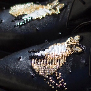 Leather shoes~ Black shoes~ Flats~ Womens Shoes~ Embellished Shoes~ Oxford Shoes Women~ Party Outfit~ Personalized Gift~ Wedding Party