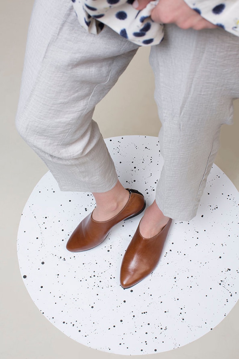 camel pointed toe flats