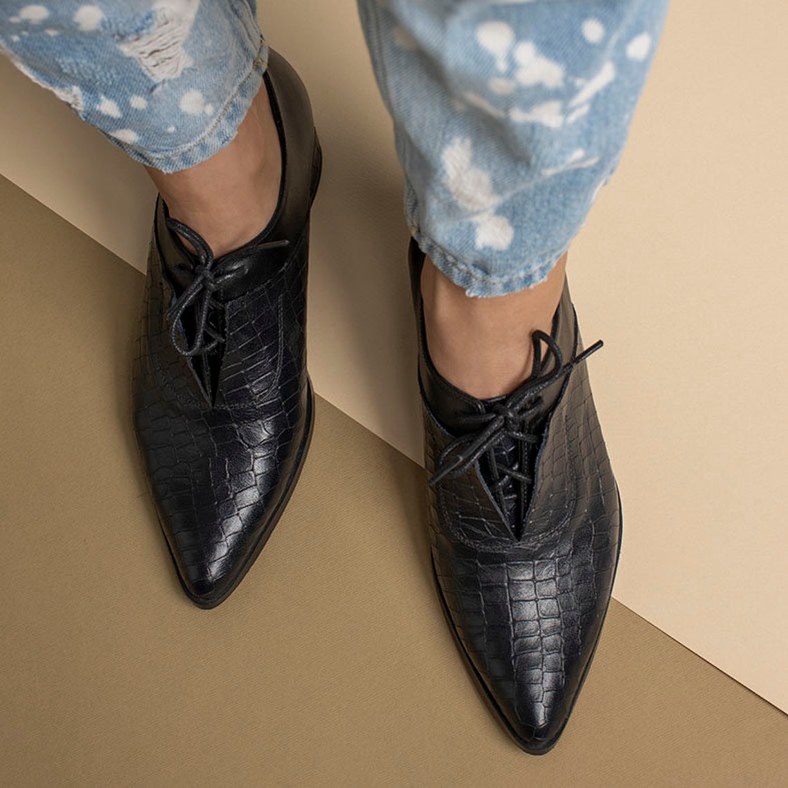 block heel oxford shoes