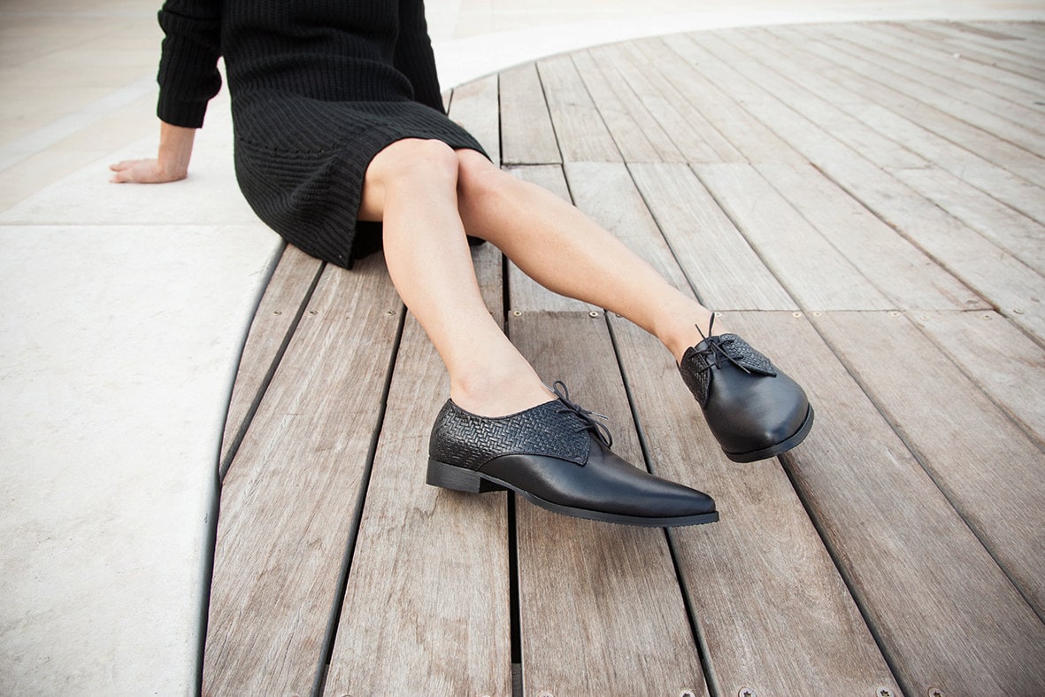 Bashwood Handmade Black Office Style Leather Oxfords Bashwood | Shoes | Bashwood Handmade Black Classy Leather  main image 3