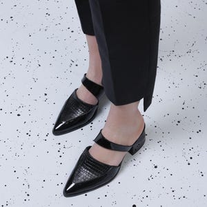 Black Mules, Leather Mules, Summer Shoes, Black Mule sandals, Woman Shoes, Designer Mules, Black Leather Shoes, Heels Sandals, Mules Slides image 7