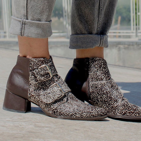 The Harry Brown Leather Double Monk Ankle Women Boot Final Sale!