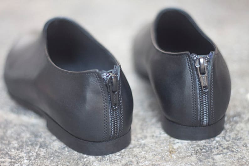 Formal Shoes For Ladies, Evening Shoes Flats, Slip On Shoes, Black Leather Shoes, Women Leather Flat Shoes, Comfortable Flat Black Shoes image 6