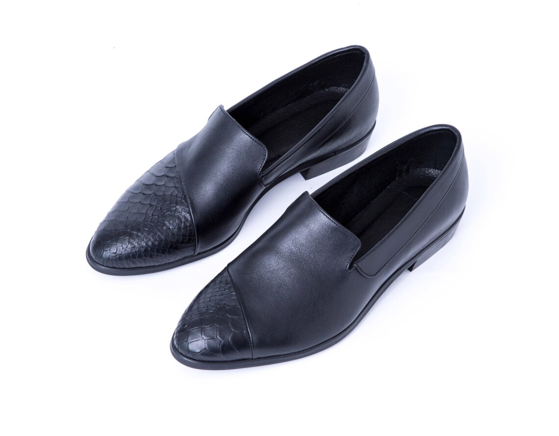 snakeskin loafers womens