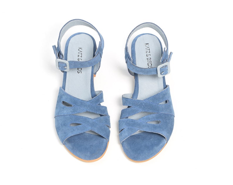 Blue Sandals, Handmade Leather Sandals, Greek Sandals, Ankle Strap Sandals Summer Shoes, Women Sandals image 3