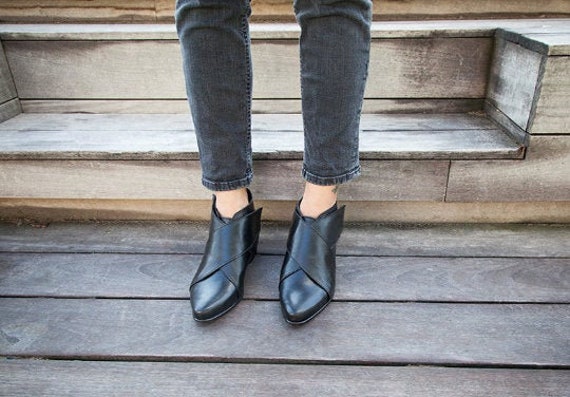 Comfortable black deals booties with heel