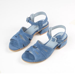 Blue Sandals, Handmade Leather Sandals, Greek Sandals, Ankle Strap Sandals Summer Shoes, Women Sandals image 4