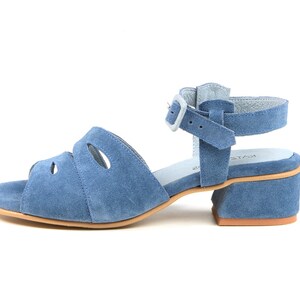 Blue Sandals, Handmade Leather Sandals, Greek Sandals, Ankle Strap Sandals Summer Shoes, Women Sandals image 2