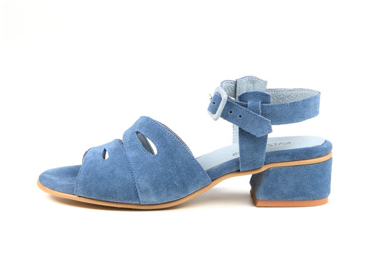 Blue Sandals, Handmade Leather Sandals, Greek Sandals, Ankle Strap Sandals Summer Shoes, Women Sandals image 2