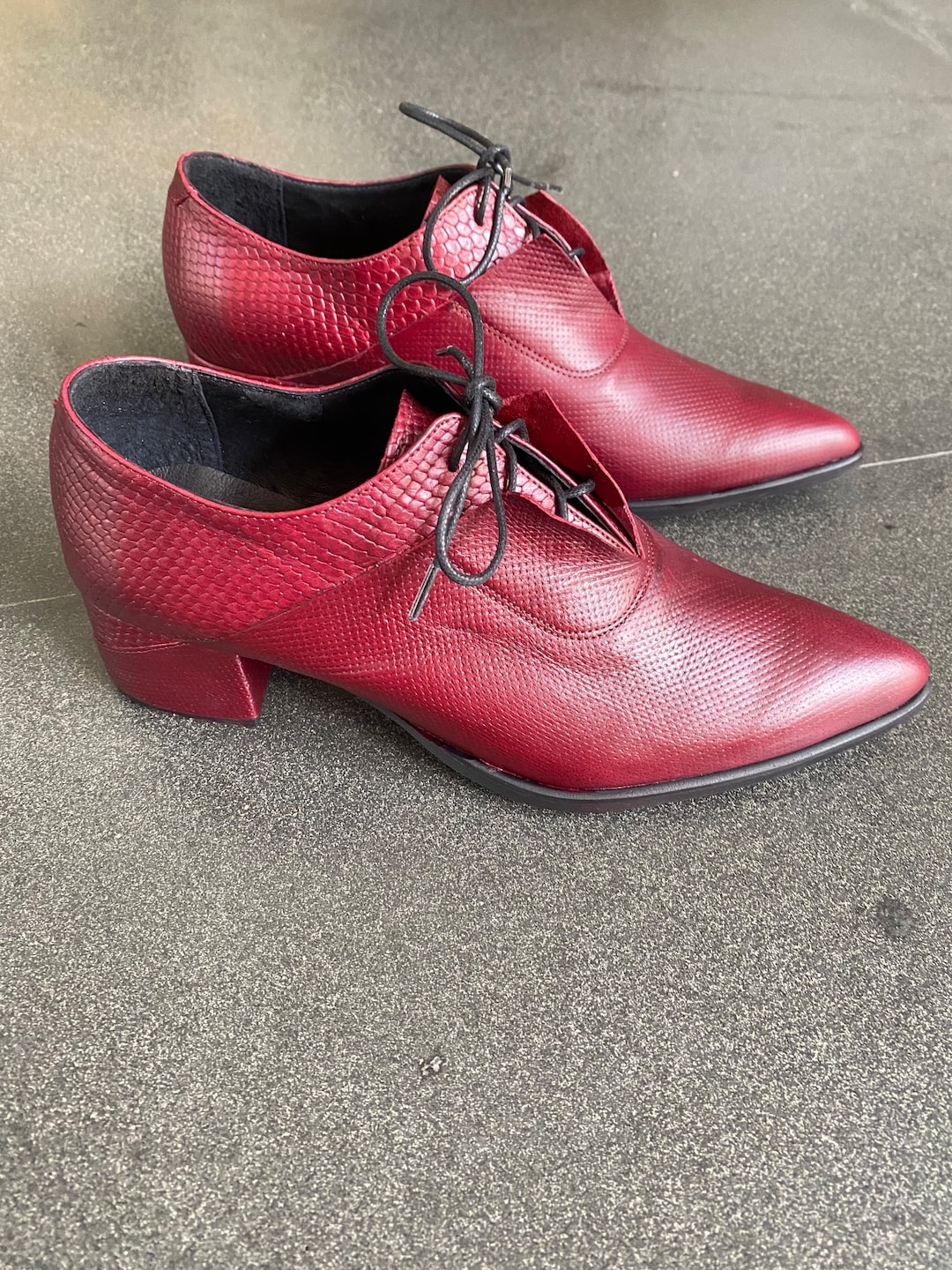 ローファー・オックスフォード CASTANER Women Laced up Shoes CHIARA8ED002ROJOCARMIN Red Barefoot Oxford Shoe Women, Red Leather Lace up Shoes