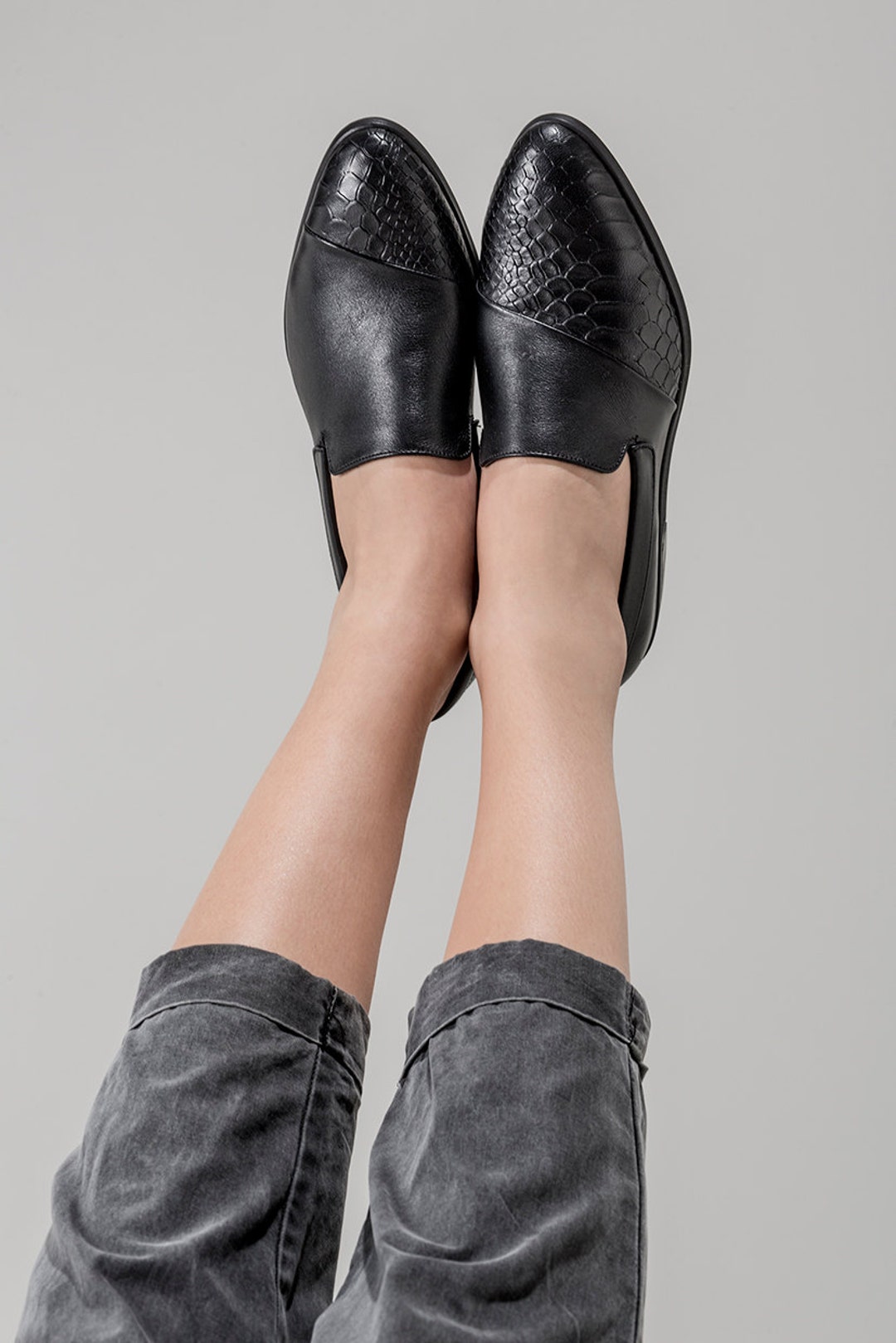 snakeskin loafers womens