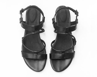 Slingback Sandal, Black leather Sandals, Gladiator sandals, Greek sandals, Handmade Leather Shoes, Slip On Shoes, Boho Barefoot