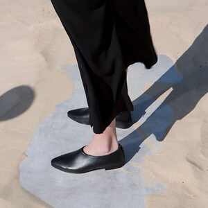 Formal Shoes For Ladies, Evening Shoes Flats, Slip On Shoes, Black Leather Shoes, Women Leather Flat Shoes, Comfortable Flat Black Shoes image 2