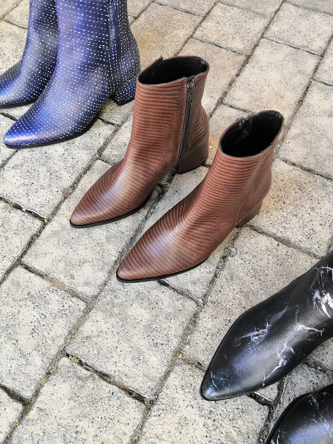 Women Dark Brown Leather Boots, Stylish Ankle Booties, Sexy Pointy Boots,  Brown Boots Women, Heeled Boots, Low Heel Boots, Wide Heel Boots